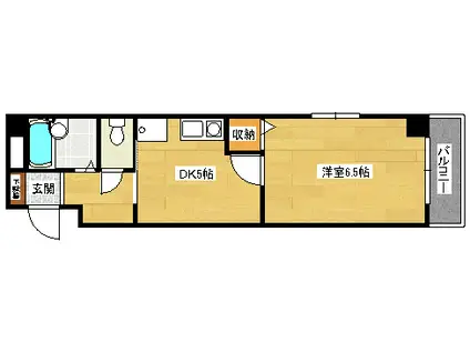 第3潮ビル(1DK/2階)の間取り写真