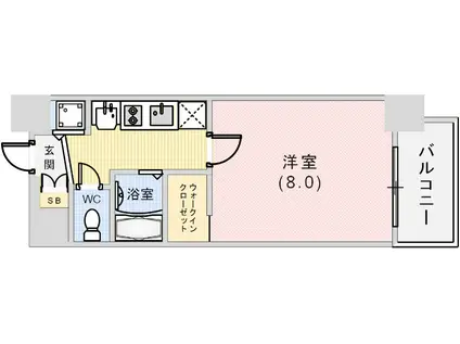 シッタビスタ神戸下山手通(1K/5階)の間取り写真