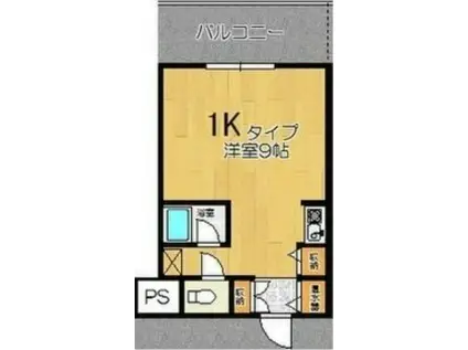 コンツェルトパーク北27(1K/3階)の間取り写真