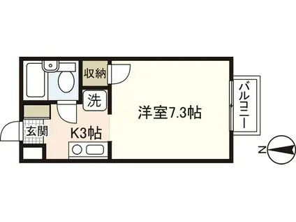 フォブール鍵村A棟(1K/2階)の間取り写真