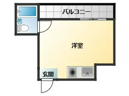船井コーポ(ワンルーム/3階)の間取り写真