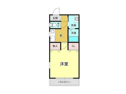 レジデンスTM村岡(1K/1階)の間取り写真