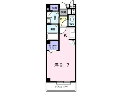 リフレ東百舌鳥B棟(1K/2階)の間取り写真