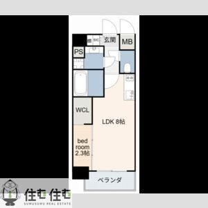 豊田駅前ビル(1LDK/9階)の間取り写真