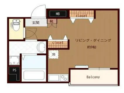 プレール天王洲アイル弐番館(ワンルーム/7階)の間取り写真