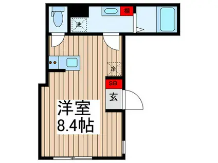 FLAP東久留米(ワンルーム/1階)の間取り写真