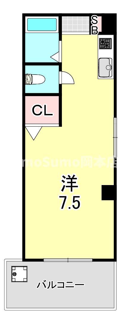 プレミール神戸本庄町(ワンルーム/4階)の間取り写真