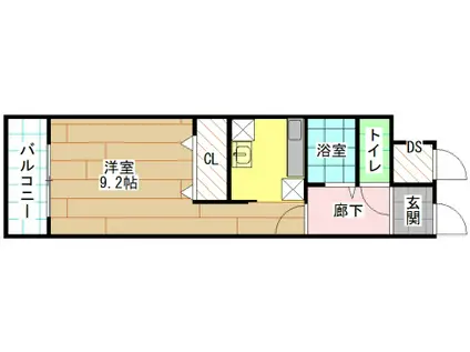 シェリール片野通(ワンルーム/4階)の間取り写真