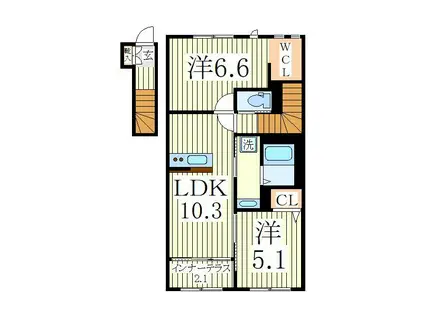 LE BOIS(2LDK/2階)の間取り写真