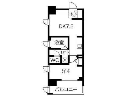 アクアプレイス京大北OX(1DK/5階)の間取り写真