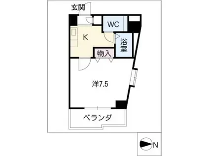 エクセレント光栄(1K/3階)の間取り写真