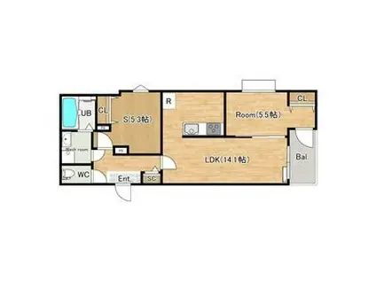 シエーナ枚方岡南(1SLDK/3階)の間取り写真