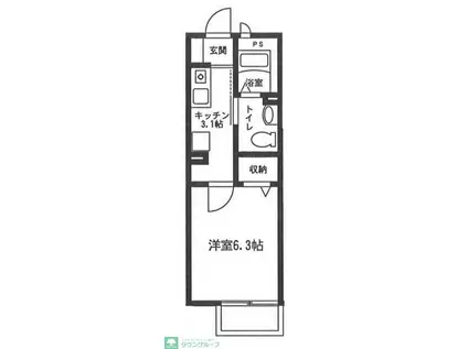 メゾンわかくさ(1K/1階)の間取り写真