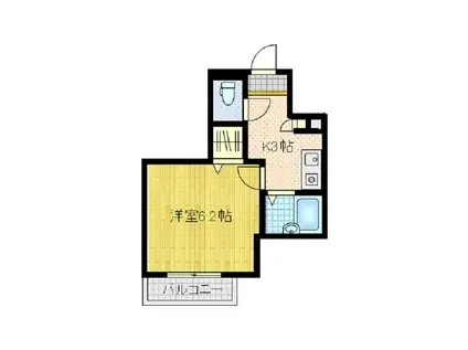 カーサ・リエータ(1K/3階)の間取り写真