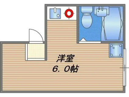 ゴールドハイツ(ワンルーム/1階)の間取り写真