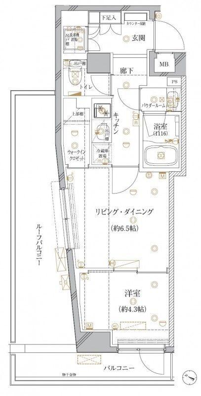 クレイシア板橋志村(2K/4階)の間取り写真