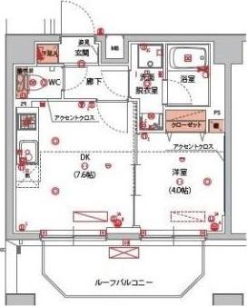ハーモニーレジデンス山手サウス大塚(1DK/10階)の間取り写真