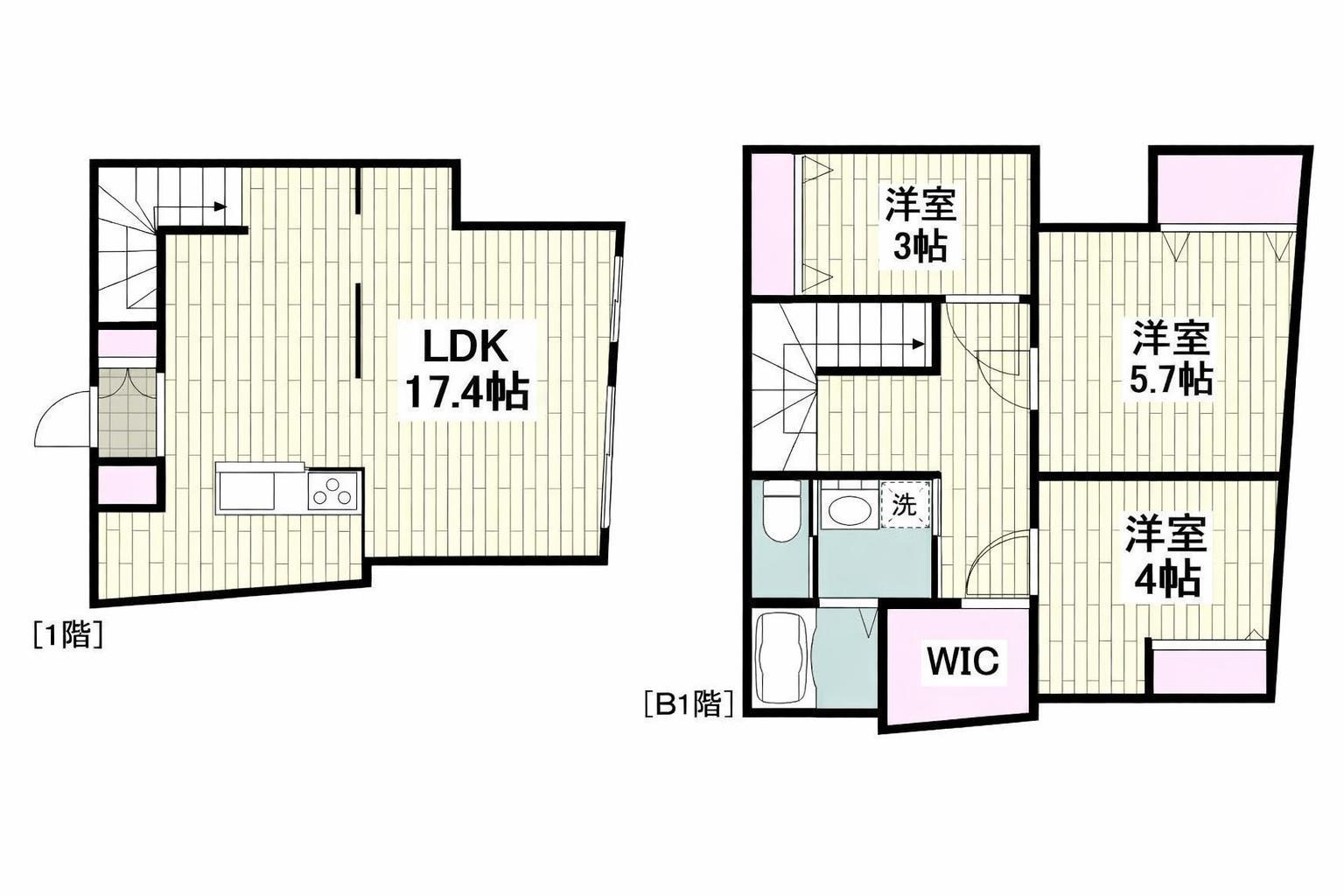 西小山レーベル(3LDK/B1階)の間取り写真