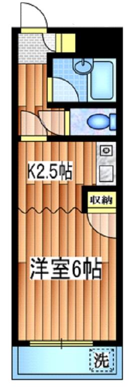 保坂マンション(1K/2階)の間取り写真