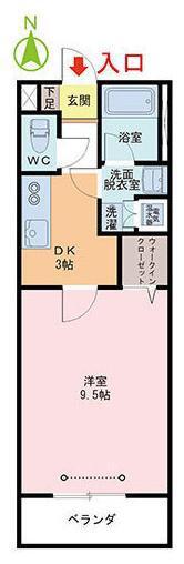HOTARU(1DK/2階)の間取り写真