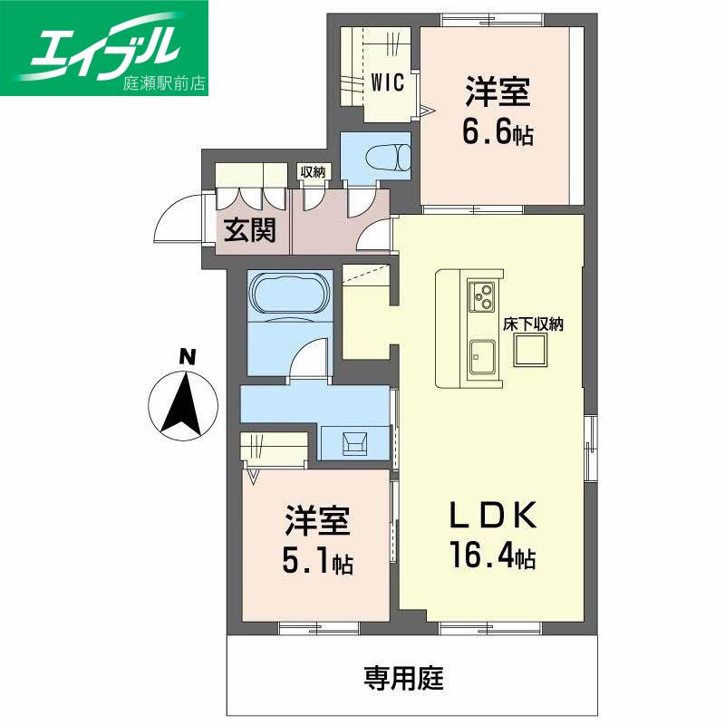 レーベンエイトII(2LDK/1階)の間取り写真