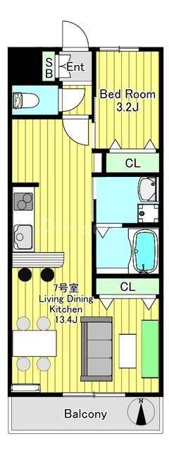 RESERVE H&M RESIDENCE(1LDK/1階)の間取り写真