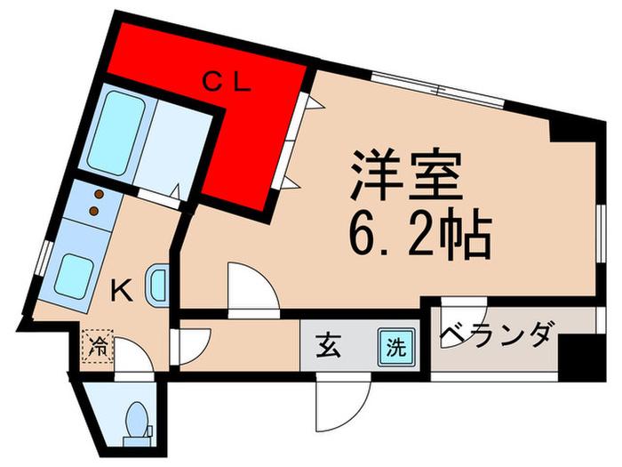 CAVE金町(1K/3階)の間取り写真