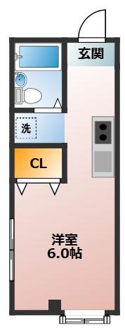 藤コーポ(1K/2階)の間取り写真
