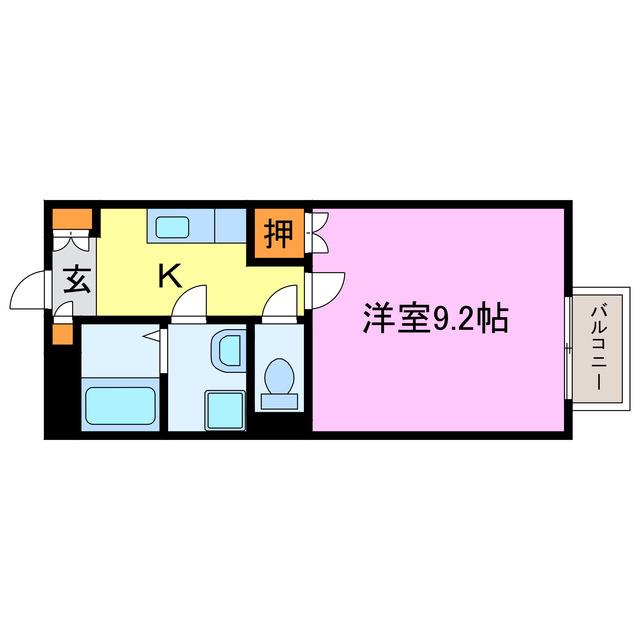 ツインクルフジC棟・D棟(1K/1階)の間取り写真