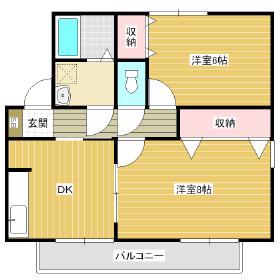 セジュールけやきA(2DK/2階)の間取り写真