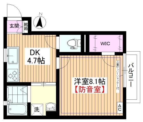 ラヴィテックス上板橋(1DK/2階)の間取り写真