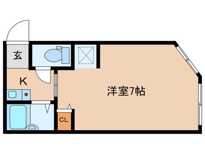 ラグーナ(1K/1階)の間取り写真
