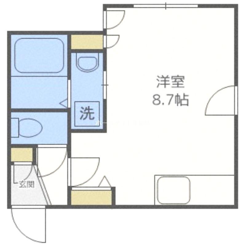 GRANDIR手稲(ワンルーム/2階)の間取り写真