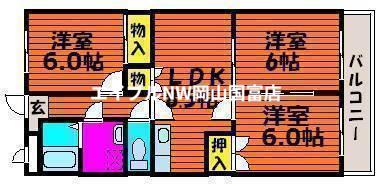 アーバニスト岡山(3LDK/3階)の間取り写真