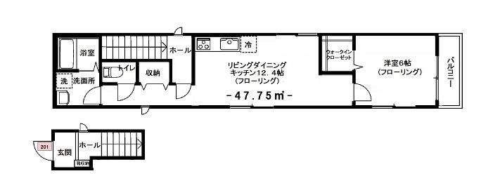 PEACE桜(1LDK/2階)の間取り写真