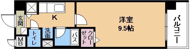 メゾンクレールIII(1K/6階)の間取り写真