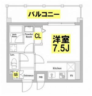 N-STAGE下総中山(ワンルーム/5階)の間取り写真