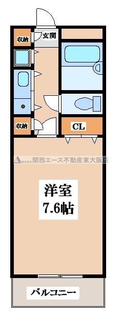 サンモール(1K/9階)の間取り写真