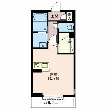 プレミアム・ベレオ(ワンルーム/1階)の間取り写真