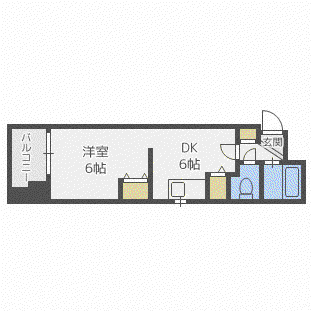サポナール円山(1DK/4階)の間取り写真