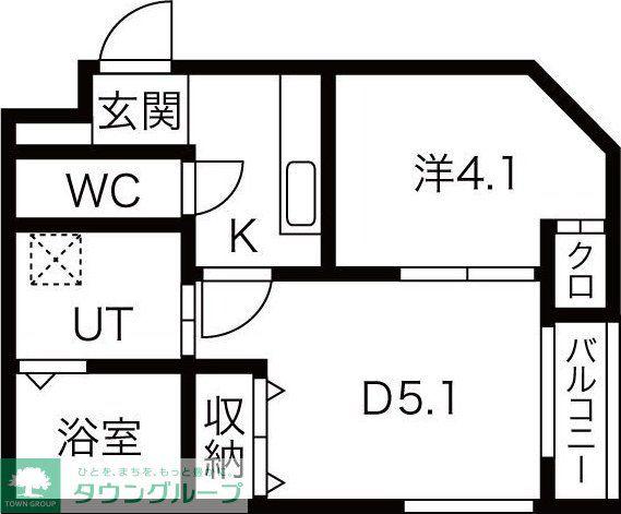 ベルフォート新瑞橋(1DK/3階)の間取り写真