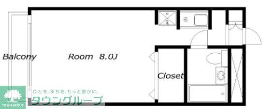 CASA・SOLE(ワンルーム/2階)の間取り写真