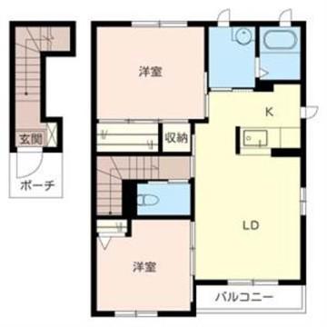 オアシスハイツ(2LDK/2階)の間取り写真
