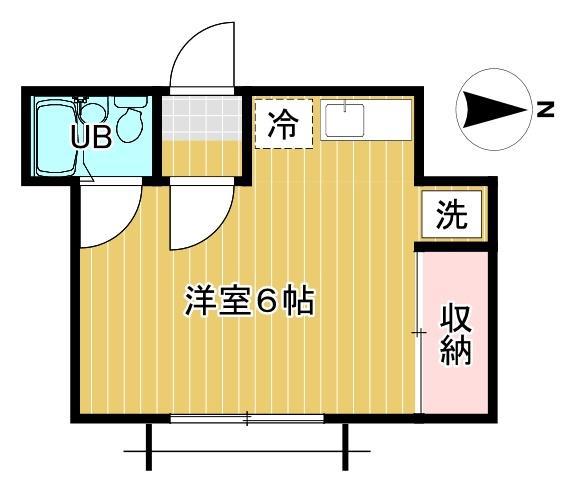 第二ハイムグリーン(1K/1階)の間取り写真