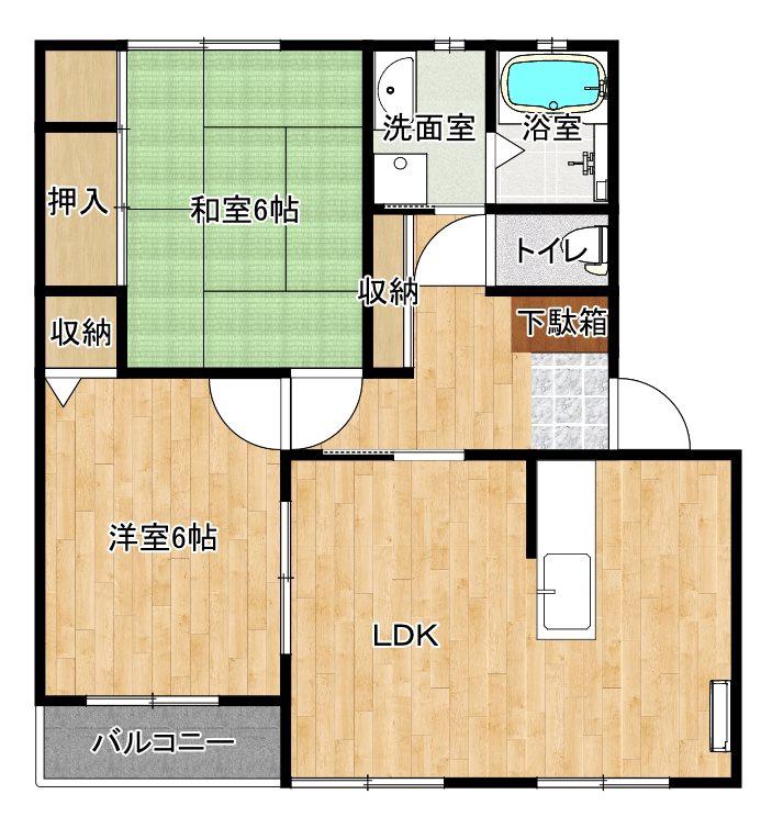 ファミール青山(2LDK/2階)の間取り写真