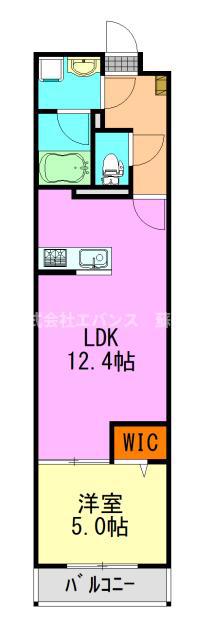 クレアージュ亥鼻(1LDK/4階)の間取り写真