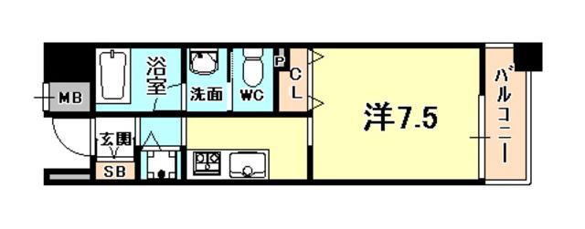 アーバネックス神戸駅前(1K/8階)の間取り写真
