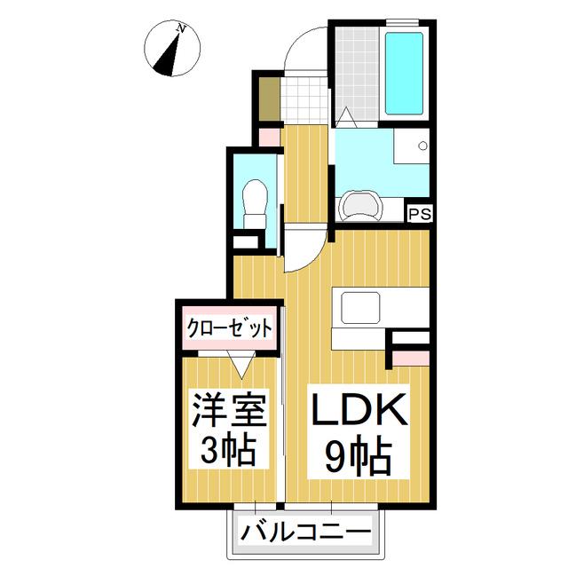 ベル・プリム(1LDK/1階)の間取り写真