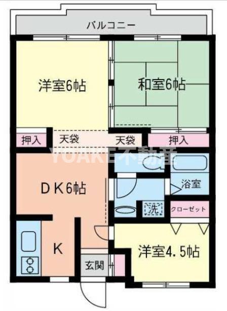 エーデルハイム(3DK/2階)の間取り写真