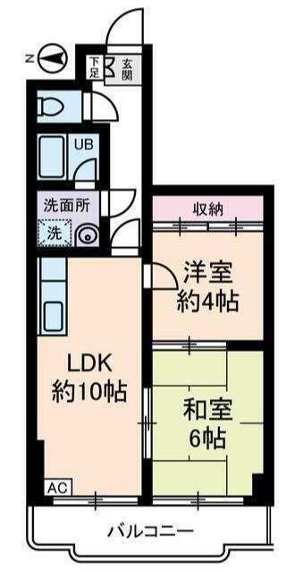 エレガンス綾瀬4(2LDK/4階)の間取り写真